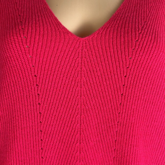 Vince Pink Cashmere Ribbed V-Neck Sweater - Picture 3 of 6